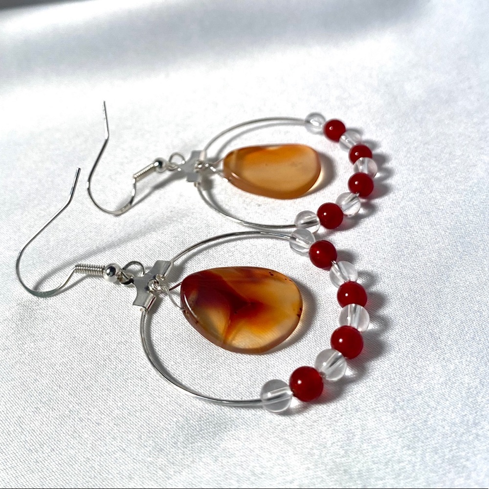 CARNELIAN Layered Hoops - Picture 3 of 5
